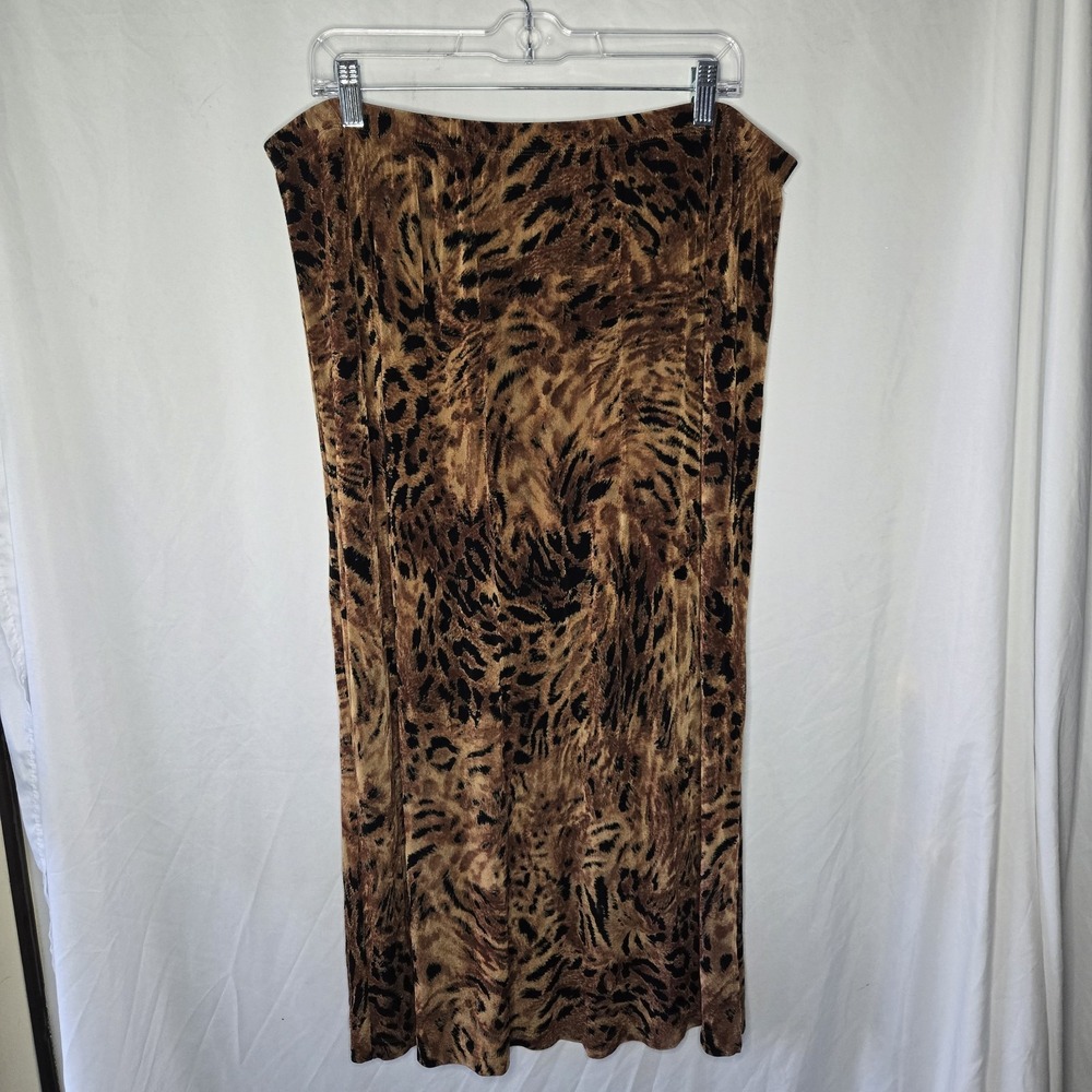 Vintage Alfred Dunner 3 Pc Set Skirt Shirt Jacket Animal Print Women Large/XL - Picture 5 of 10